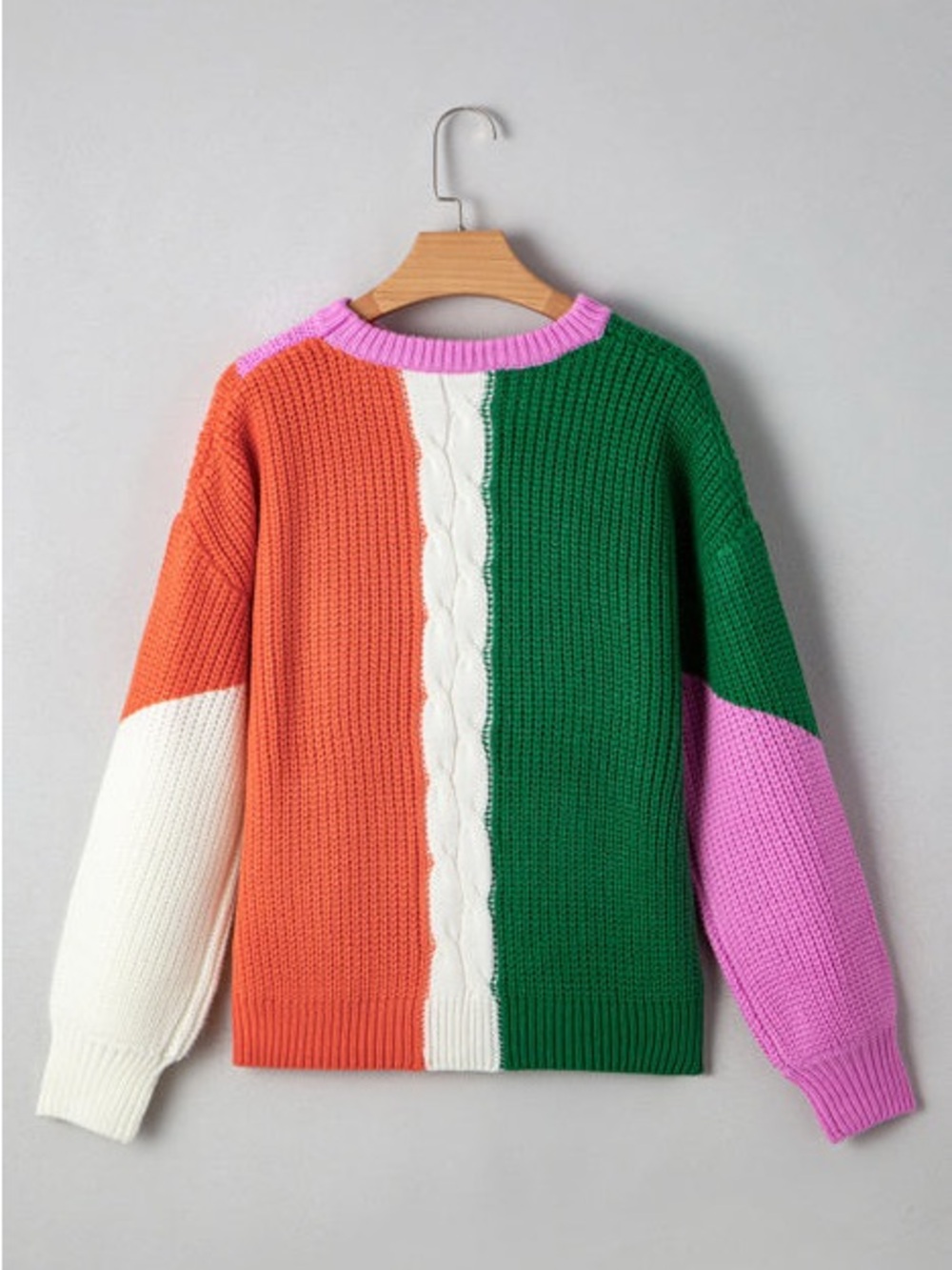 NWT Oversized Color Block Soft Cozy Knit Sweater Top size medium - Picture 7 of 14